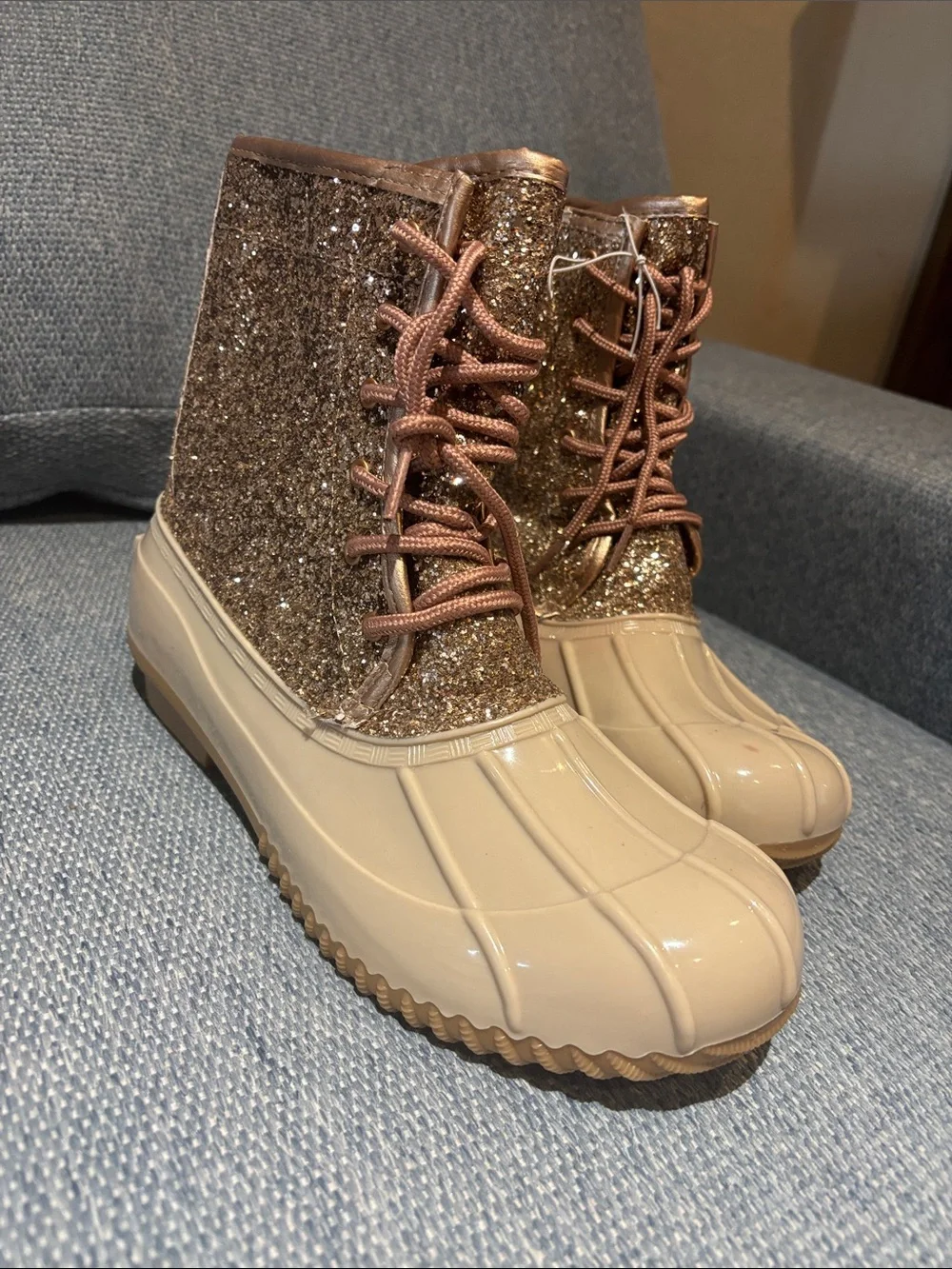 Sugar Skylar glitter duck boots women’s 10